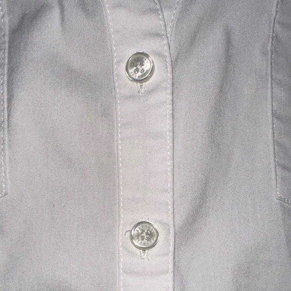 Express White Short Sleeve Button Front Shirt - Picture 3 of 6
